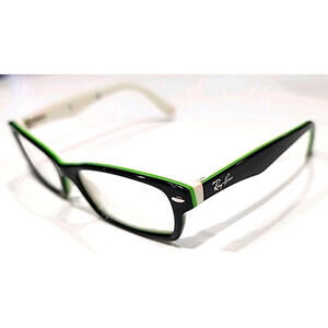 Ray Ban Jr RB1530 3820 Kids Black White Green Rectangle Eyeglasses 48-16 130